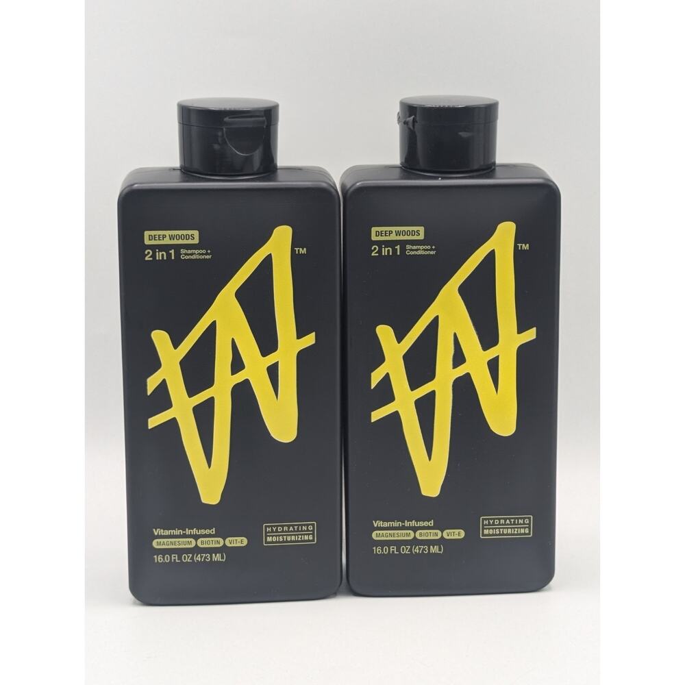 2-Pack W Deep Woods 2-In-1 Shampoo & Conditioner Hydrating Moisturizing 16oz Ea